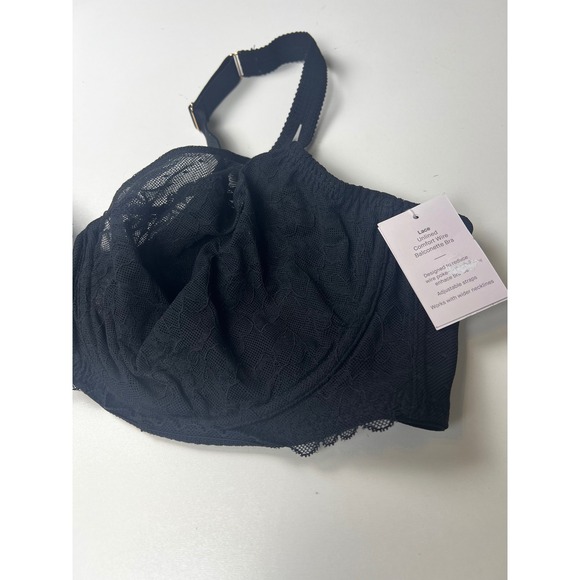 Target Lace Comfort Wire Balconette Bra Black 44D‎ Unlined Full Coverage NWT - Picture 2 of 10